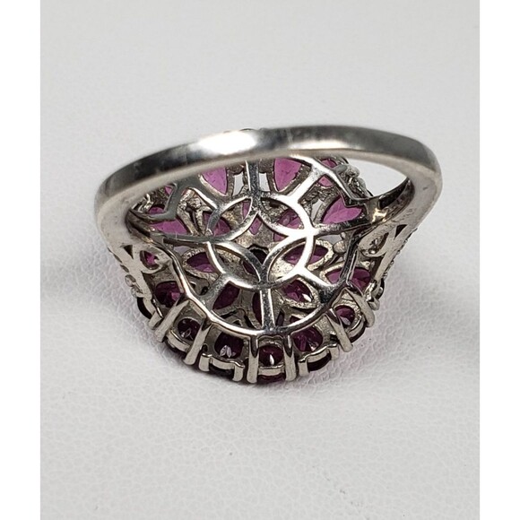 DJoy Signed 925 Sterling Silver Purplish Pink Rhodolite Garnet Ring Size 8.25 - Picture 11 of 16